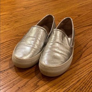 J/Slides Silver Slip Ons